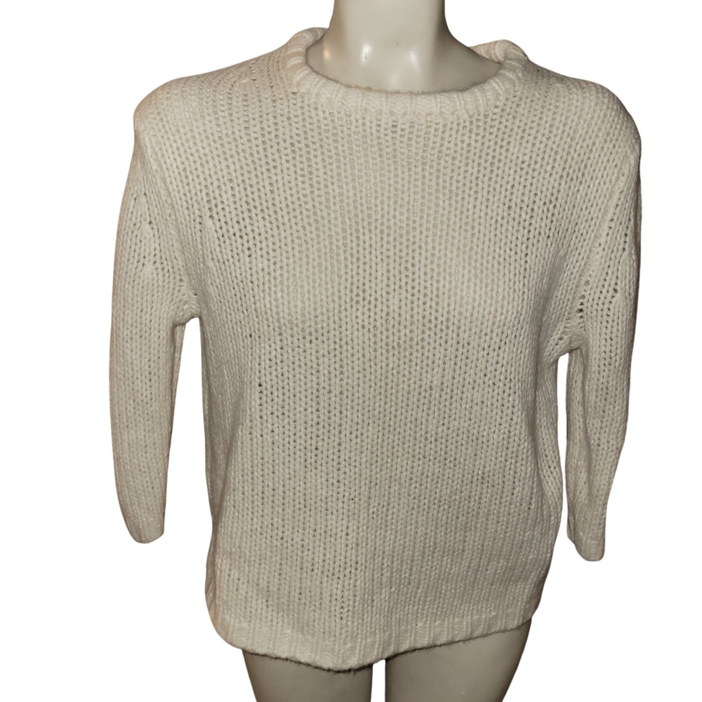 ARITZIA Cream 2XS Cashmere Blend Chunky Knit Pullover Sweater luxury designer